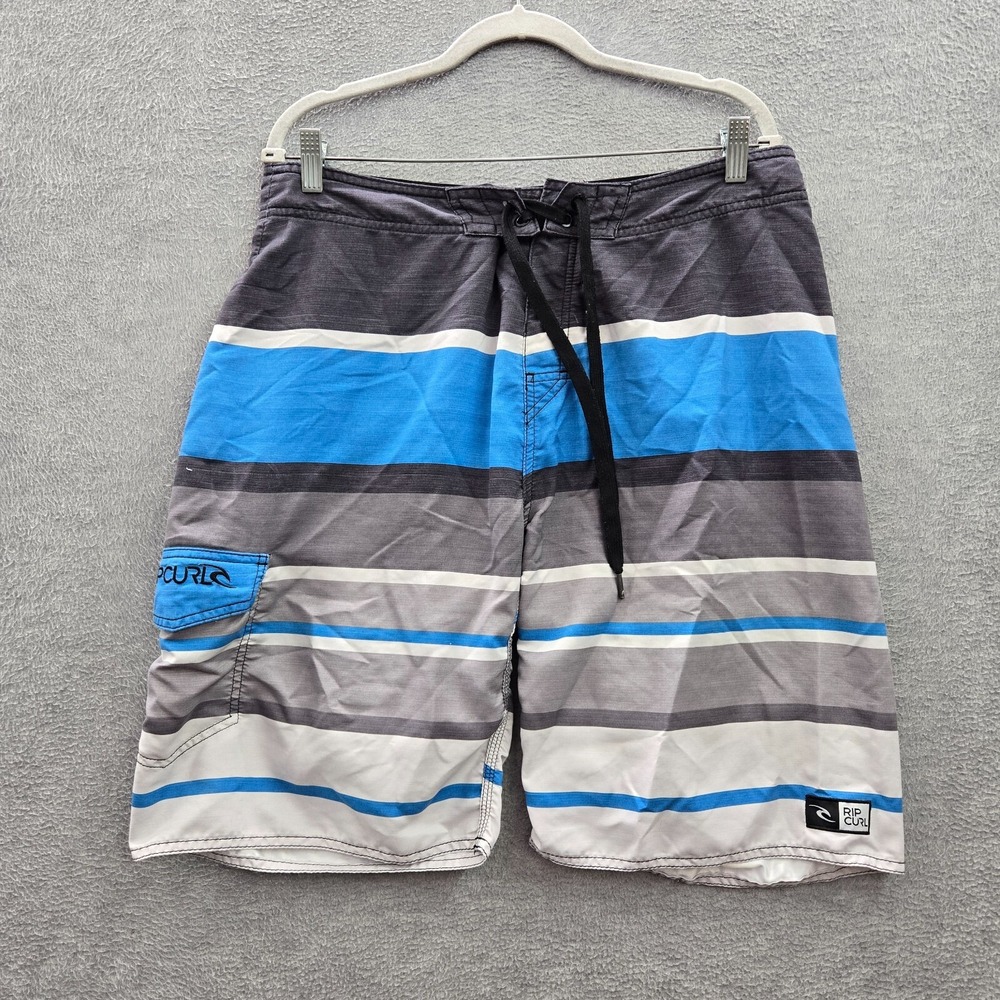 Ripcurl Men Swimwear 34 Geometric Boardshorts Cargo Logo Surf‎ Beach READ